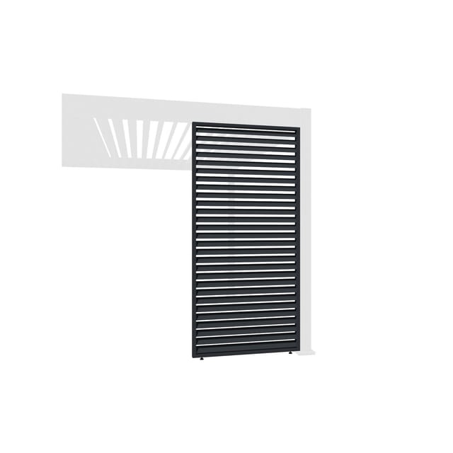Weide Horizontale Lamellenwand für Weide Pergola 1,23m in Anthrazit aus Aluminium