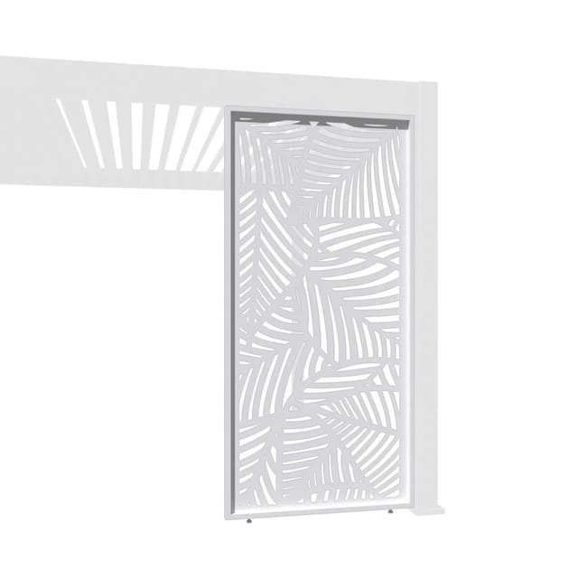 Weide Dekorative Aluminium Wand für Weide Pergola 1,13m Blattdesign in Weiß