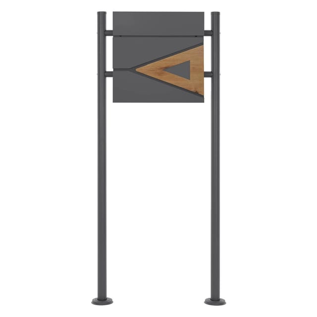 ML-Design Standbriefkasten Anthrazit-Holzoptik Zeitungsfach Pfosten Anthrazit