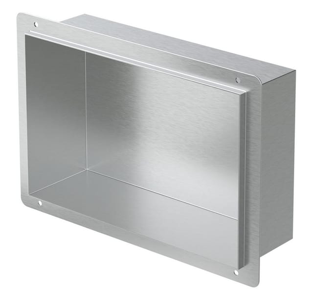 LuxeBath Wandnische aus Edelstahl 20x30x10 cm Silber Duschnische Einbauregal
