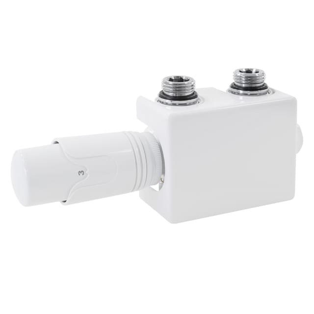 LuxeBath Ventil-Armaturen Set Multiblock Weiß Universal Eck Durchgangsform