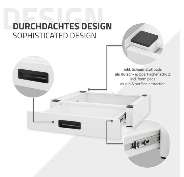 ML-Design Verbindungsrahmen für Waschmaschine mit Ausziehbarer Schublade 60x55cm