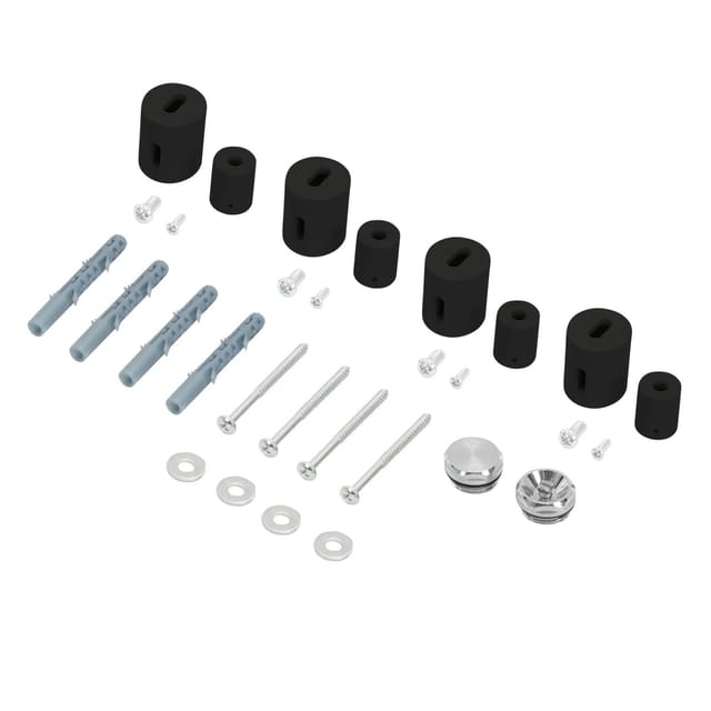 LuxeBath Halterung für Designheizkörper Schwarz Matt Befestigung Gerade Modelle