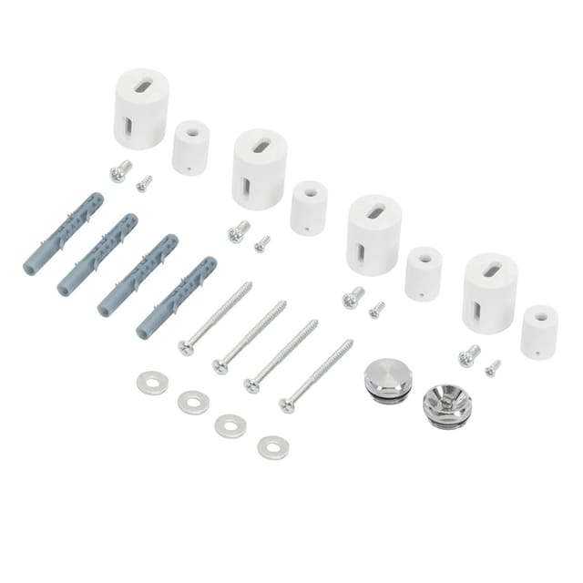 LuxeBath Halterung für Designheizkörper Weiß für Gerade Modelle Befestigung Satz