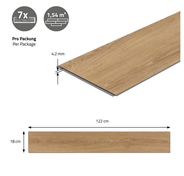 ML-Design PVC Bodenbelag Click Vinyl-Dielen 4,2mm 35 Tlg Sandbar Eiche Braun