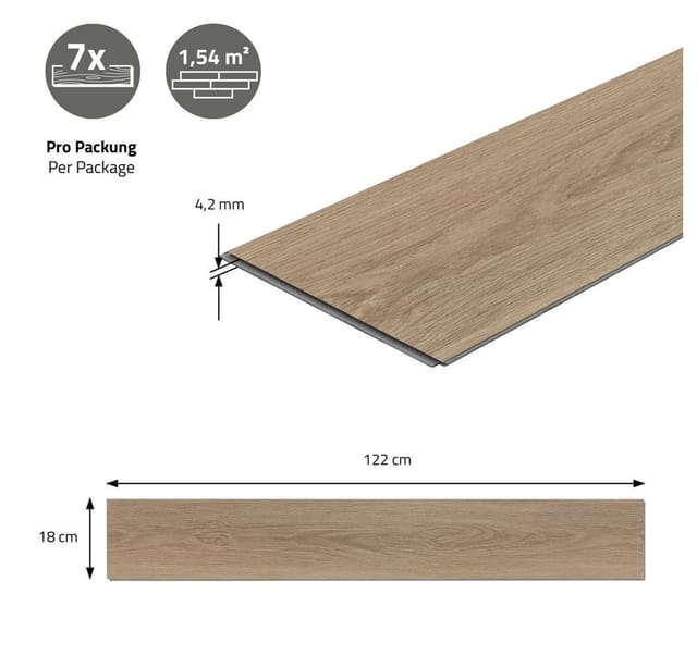 ML-Design PVC Bodenbelag Click Vinyl-Dielen 4,2mm 35 Tlg Golden Hour Eiche Braun