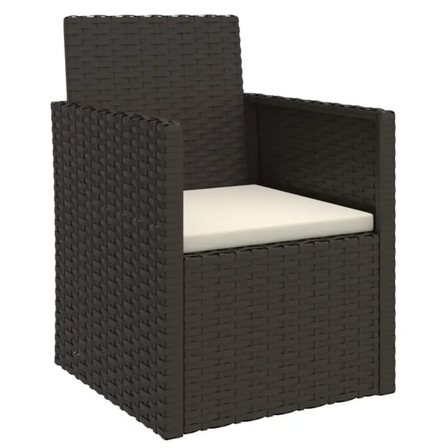 vidaXL Gartensessel mit Kissen Schwarz StahlPoly Rattan