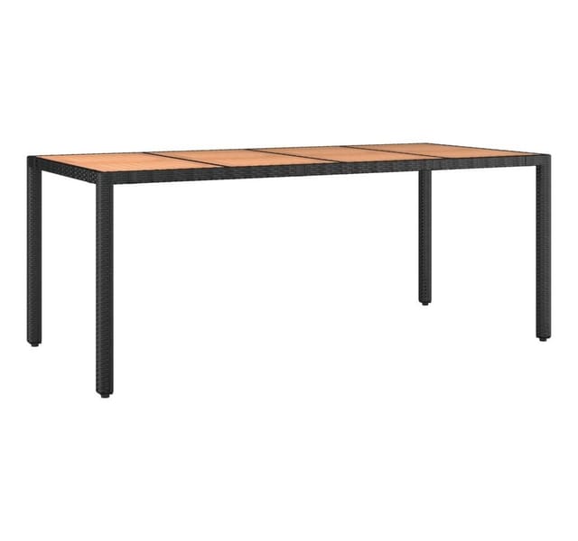 vidaXL 7-tlg. Garten-Essgruppe mit Kissen Schwarz Poly Rattan Stahl