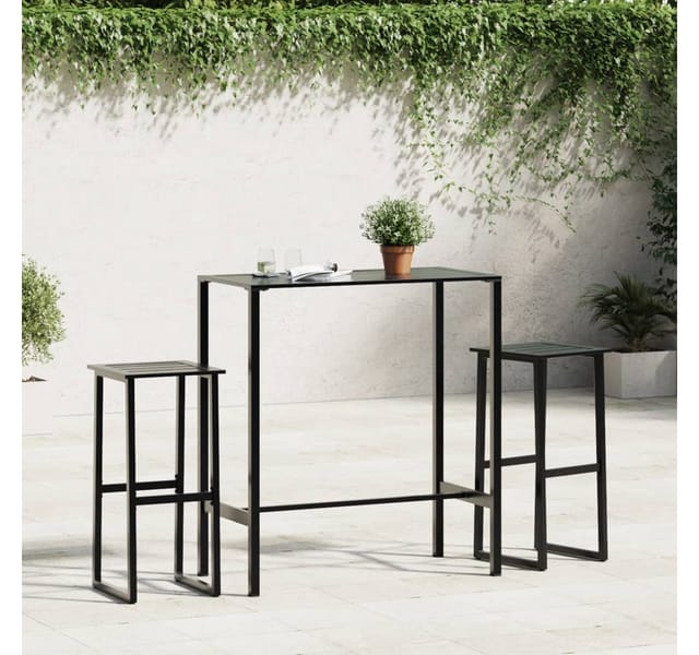 vidaXL Barhocker 2 Stk. Schwarz 38x38x80 cm Pulverbeschichteter Stahl