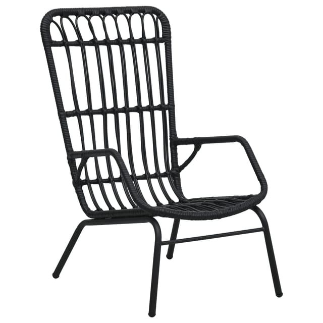 Vidaxl - Gartenstuhl Poly Rattan Schwarz