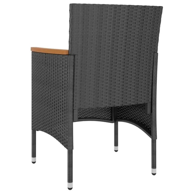 vidaXL 4-tlg. Gartenstuhl und Hocker Set Poly Rattan Cremeweiß Schwarz