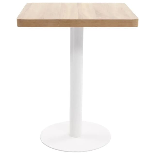 vidaXL BistRotisch Hellbraun 60x60 cm MDF Weiß