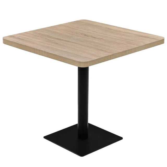 vidaXL BistRotisch MDF und Stahl Quadratisch 80x80x75 cm Eichenoptik