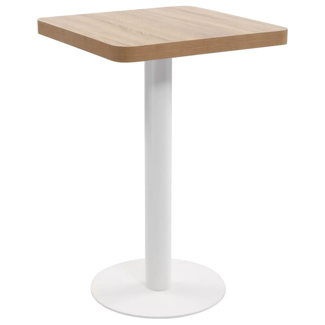 vidaXL BistRotisch Hellbraun 50x50 cm MDF Weiß