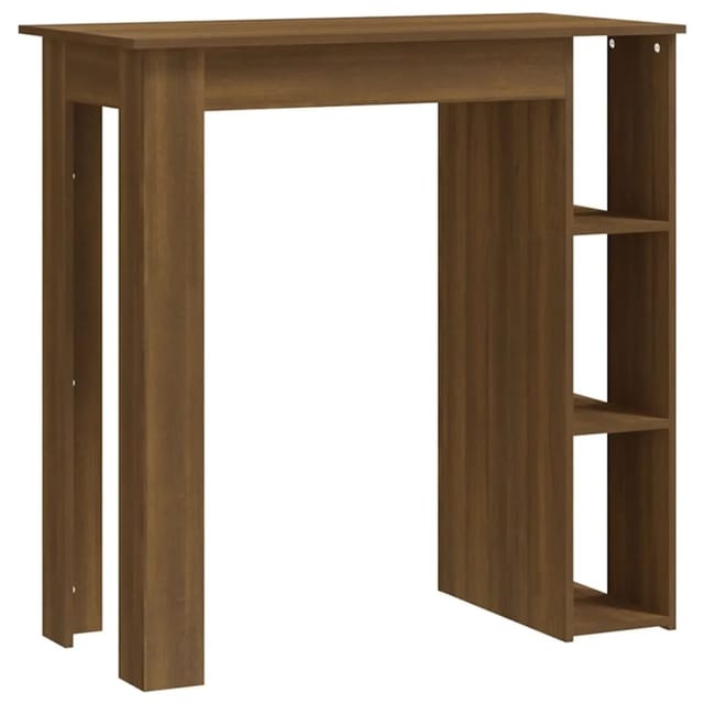 vidaXL Bartisch mit Regal Braun 102x50x103,5 cm Eiche Holzwerkstoff