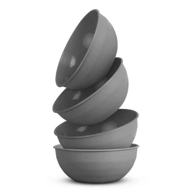 ProHome Kunststoff Schüssel BPA Frei 255 x 10 cm Grau 4er Pack