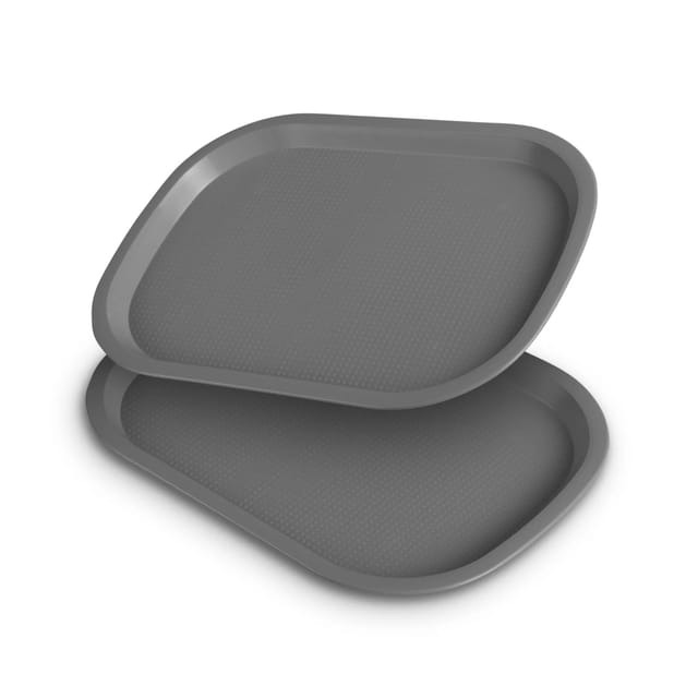 ProHome Kunststoff Tablett BPA Frei 377 x 277 cm Grau 2er Pack
