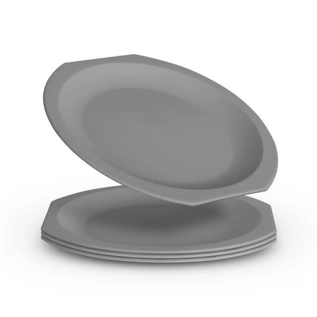 ProHome Kunststoff Teller BPA Frei Ø23 cm Grau 4er Pack