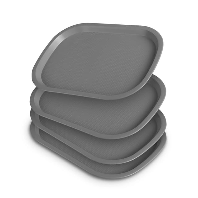 ProHome Kunststoff Tablett BPA Frei 377 x 277 cm Grau 4er Pack