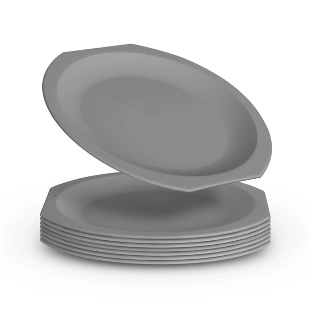 ProHome Kunststoff Teller BPA Frei Ø23 cm Grau 8er Pack