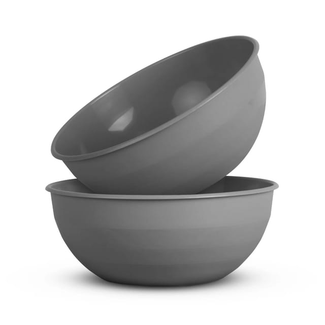 ProHome Kunststoff Schüssel BPA Frei 255 x 10 cm Grau 2er Pack