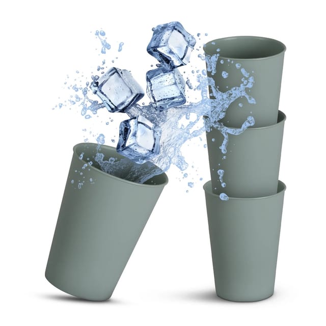 ProHome Becher Kunststoff Grün 0,2 Liter 4er Pack