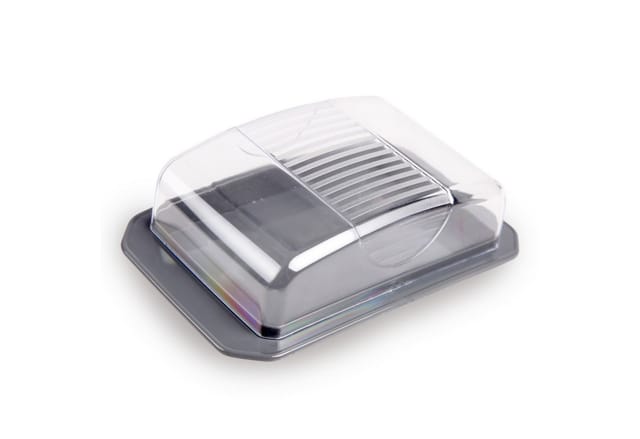 ProHome Butterdose Mit Transparentem Deckel Anthrazit