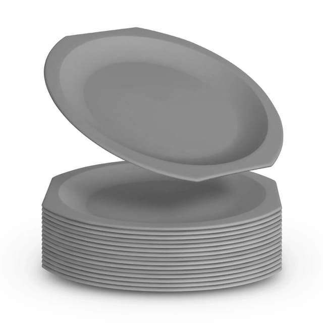 ProHome Kunststoff Teller BPA Frei Ø23 cm Grau 16er Pack