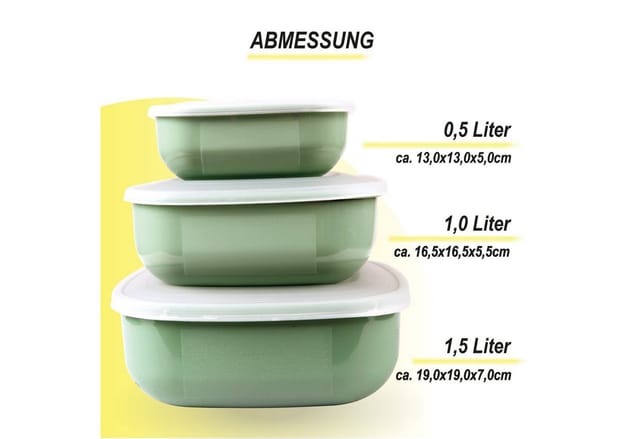 ProHome Vorratsdosen 3er Set Eckig Grün