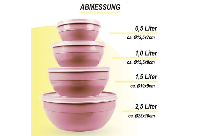 Bestgoodies Vorratsdosen 8er Set Rund Rosa 2 x 4er