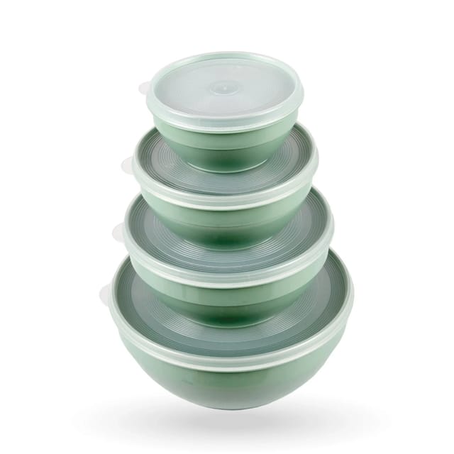 Bestgoodies Vorratsdosen 12er Set Rund Grün 3 x 4er