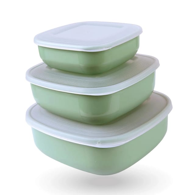 Bestgoodies Vorratsdosen 9er Set Eckig Grün 3 x 3er
