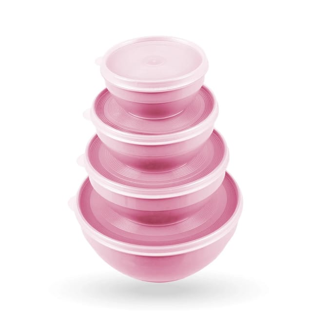 Bestgoodies Vorratsdosen 12er Set Rund Rosa 3 x 4er