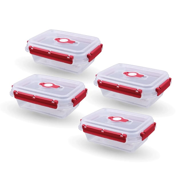 Bestlivings Frischhaltebox 0,9L Lunchbox Im Set Rot 8er Pack