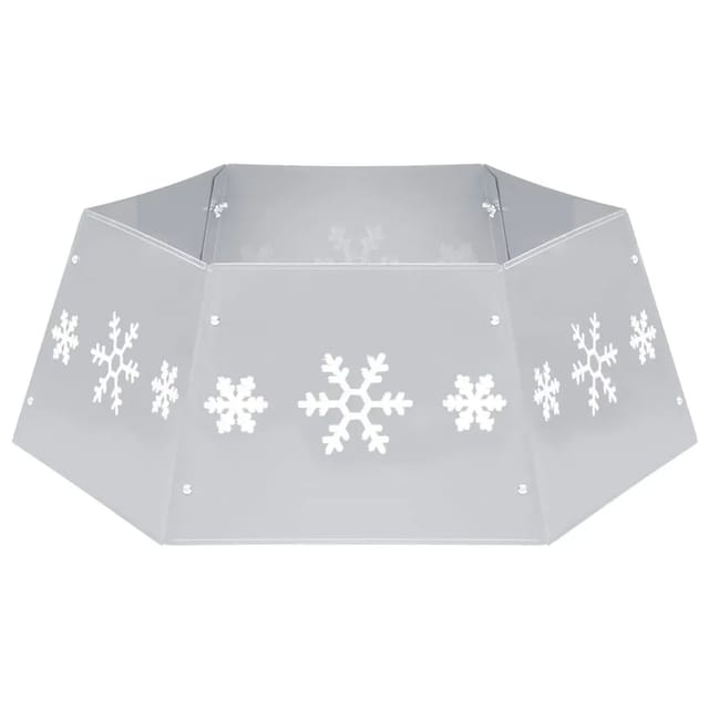 vidaXL Weihnachtsbaumrock Silbern und Weiß Ø68x25 cm
