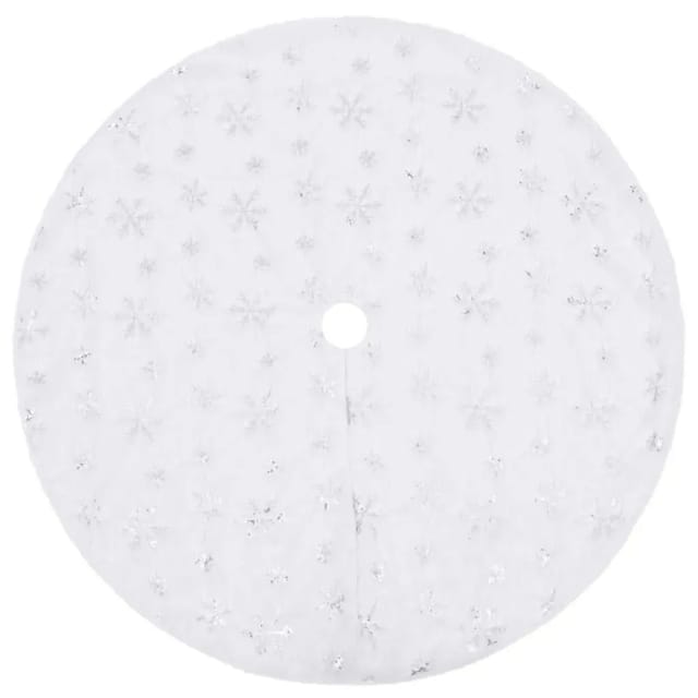 vidaXL Luxus-Weihnachtsbaumdecke Weiß 90 cm Kunstpelz