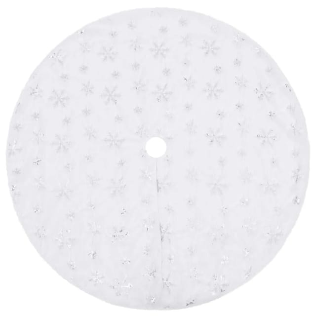 vidaXL Luxus-Weihnachtsbaumdecke Weiß 122 cm Kunstpelz