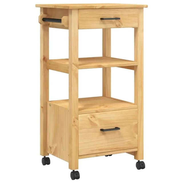 vidaXL Küchenwagen MONZA 48x40x90 cm Massivholz Kiefer Modell 12