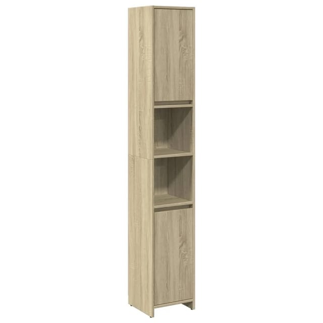 vidaXL Badezimmerschrank Sonoma-Eiche 30x30x183,5 cm Holzwerkstoff Modell 3