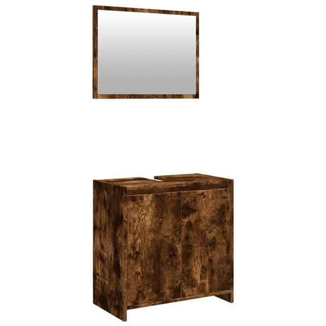 vidaXL 2-tlg. Badmöbel-Set Räuchereiche Holzwerkstoff Modell 5
