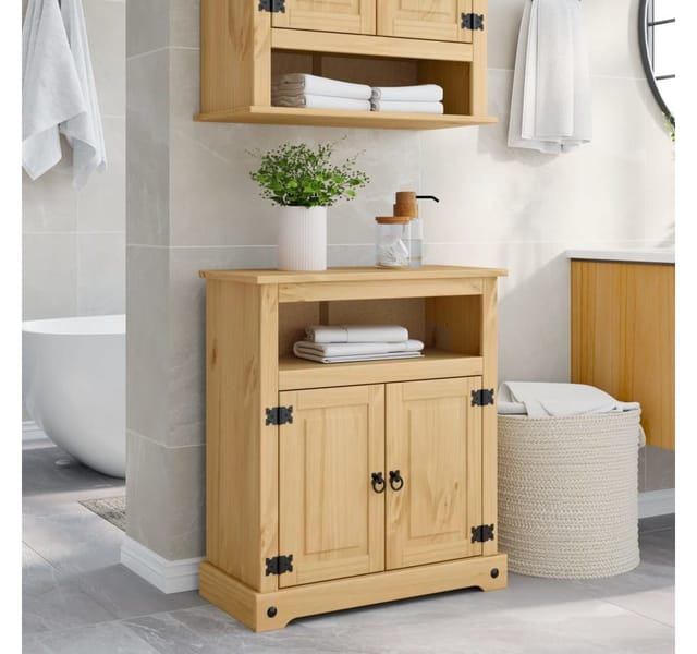 vidaXL Badschrank Corona 70x33x80 cm Massivholz Kiefer