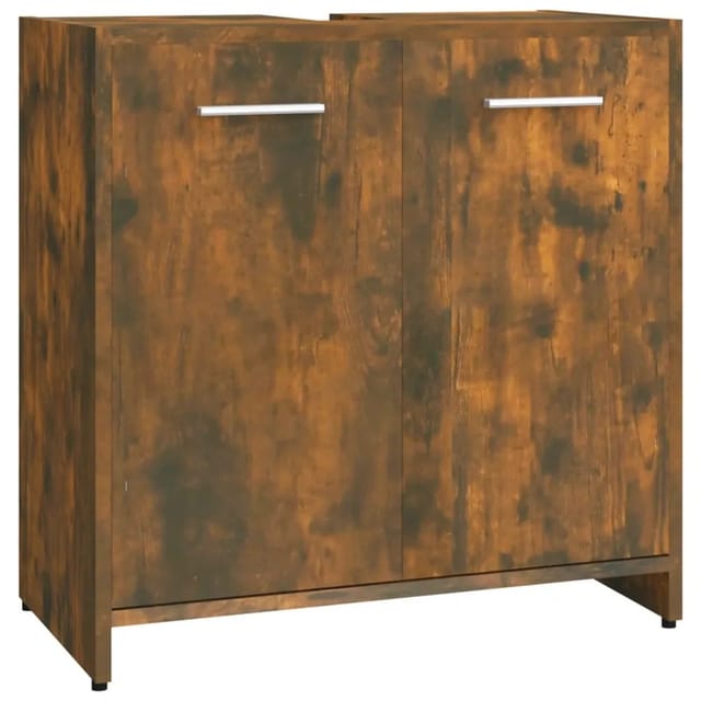 vidaXL Badschrank Räuchereiche 60x33x60 cm Holzwerkstoff