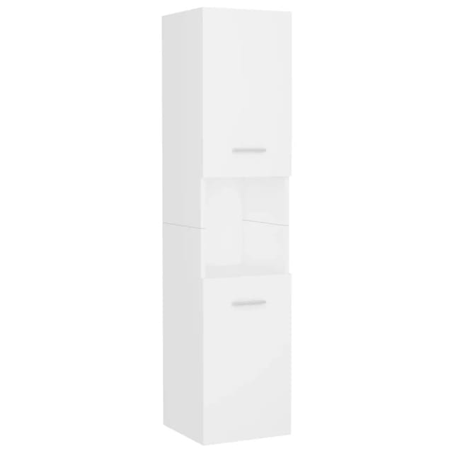 vidaXL Badezimmerschrank Weiß 30x30x130 cm Holzwerkstoff