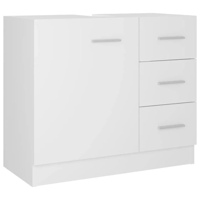 vidaXL Waschbeckenunterschrank Weiß 63x30x54 cm Holzwerkstoff