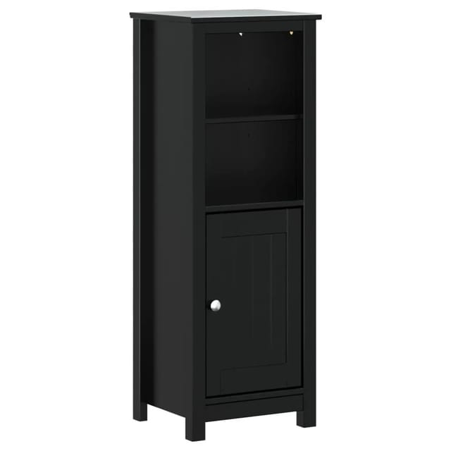 vidaXL Badschrank BERG Schwarz 40x34x110 cm Massivholz Kiefer