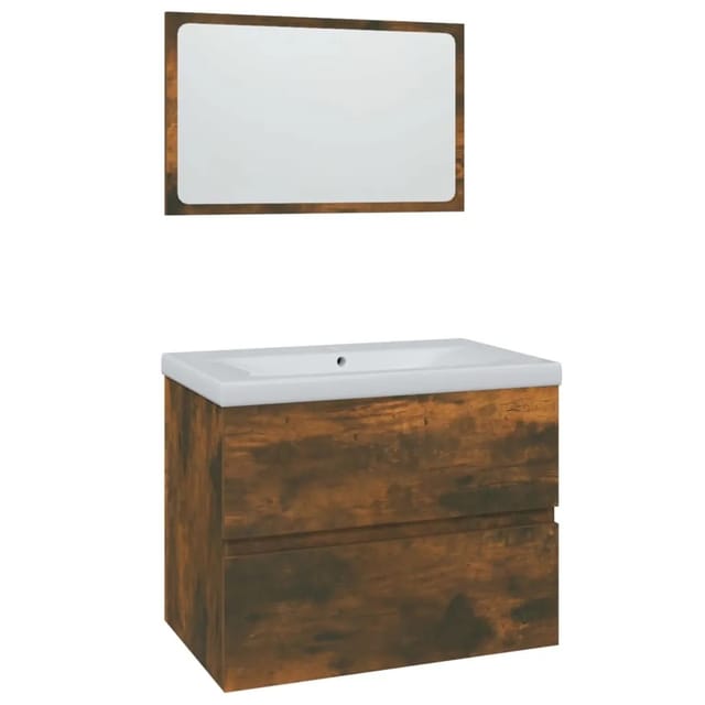 vidaXL Badmöbel-Set Räuchereiche Holzwerkstoff Modell 4