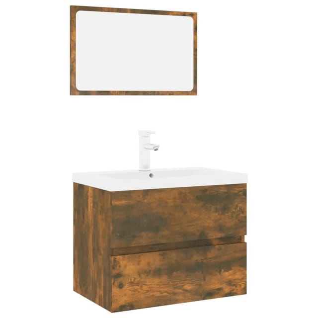vidaXL Badmöbel-Set Räuchereiche Holzwerkstoff Modell 3