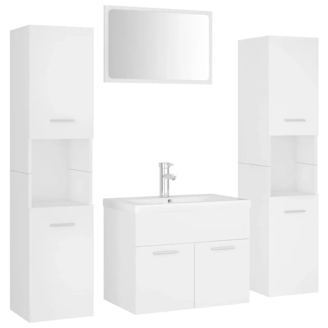 vidaXL Badmöbel-Set Weiß Holzwerkstoff Modell 50