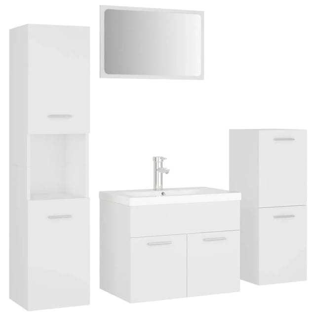 vidaXL Badmöbel-Set Weiß Holzwerkstoff Modell 39