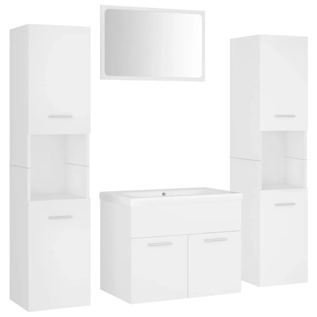 vidaXL Badmöbel-Set Weiß Holzwerkstoff Modell 34